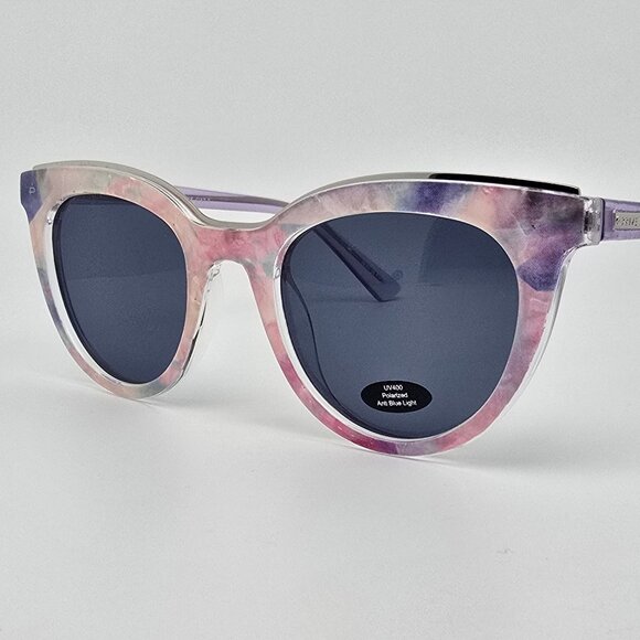Prive Revaux The Kiki Purple Pearl Frame Polarized Blue Lens Cat Eye Sunglasses - Picture 1 of 14